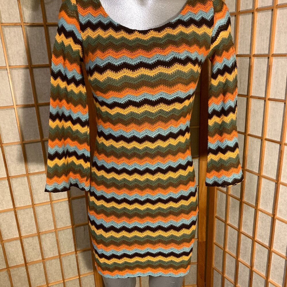 FOREVER 21 Crocheted Stretch Knit Pullover Dress